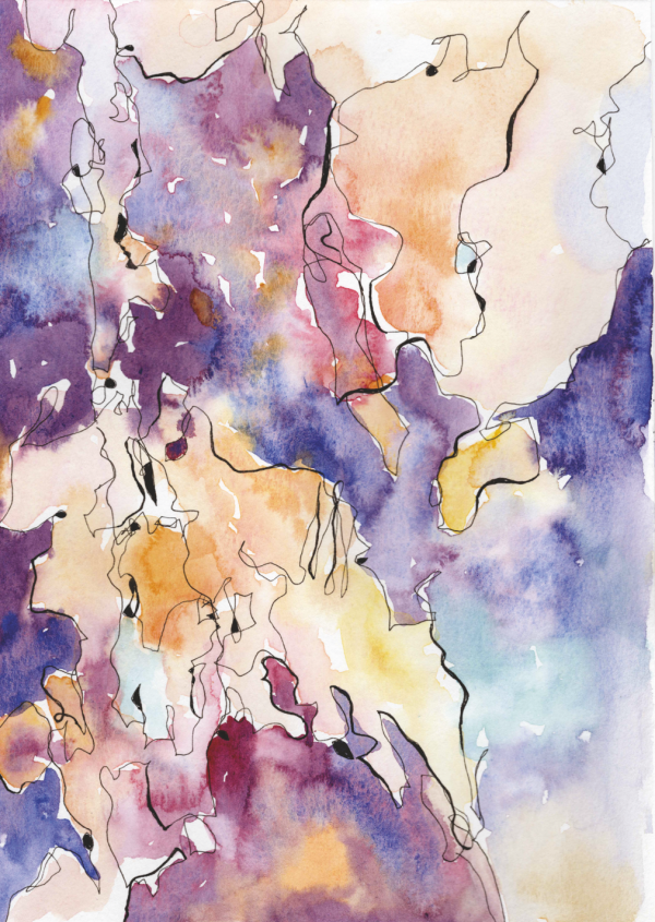 loose watercolor tree bark